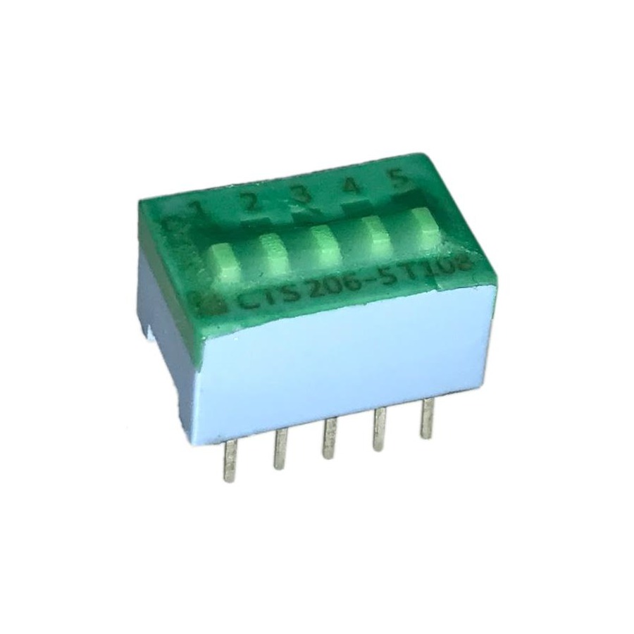 206-5ST 轻触开关 SWITCH SLIDE DIP SPST 0.05A 24V