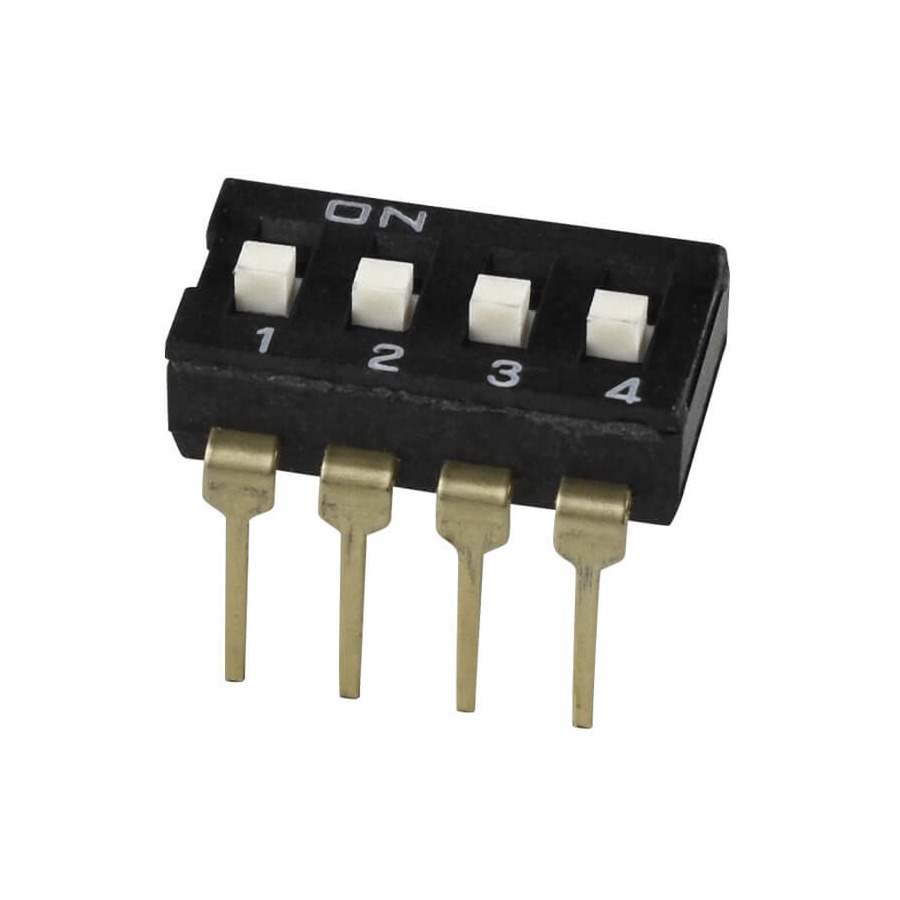 DS04-254-1L-04BK Tactile Switch 24V 25mA 2.54mm Through Hole,P=2.54mm