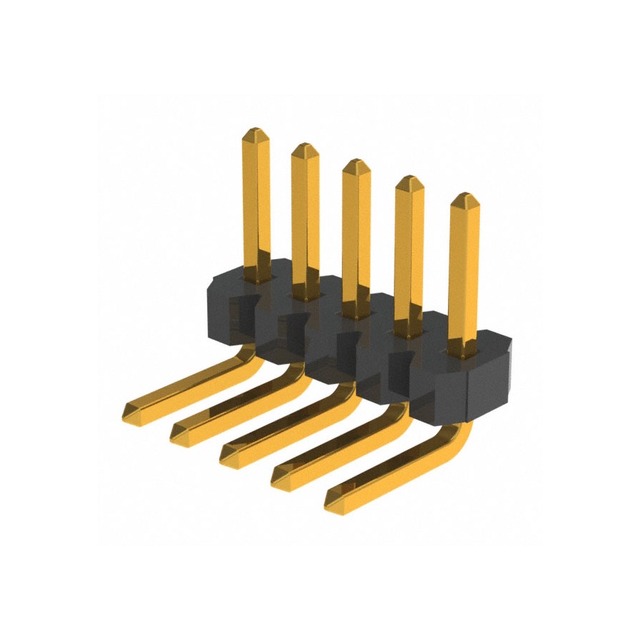 GRPB051VWCN-RC 排针排母 1A 1.27mm Through Hole,Right Angle,P=1