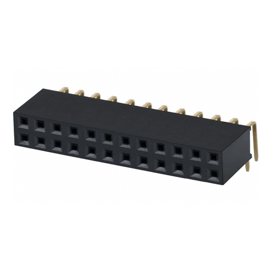 PPPC122LJBN-RC 排针排母 250V 3A 2.54mm Through Hole,Right Angle,P=2