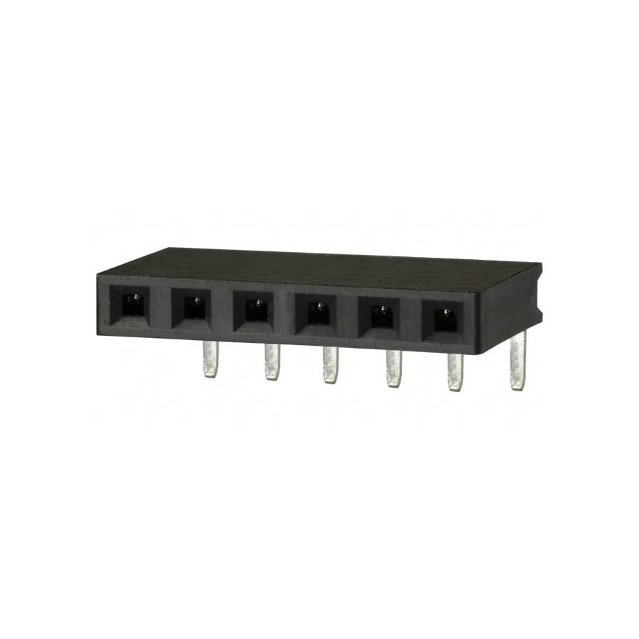PPTC061LGBN-RC 排针排母 250V 3A 2.54mm Through Hole,Right Angle,P=2