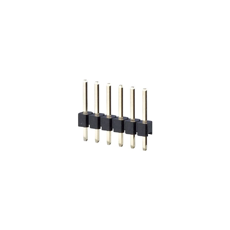 PR20208VBNN 排针排母 2.54mm Black Through Hole,P=2.54mm