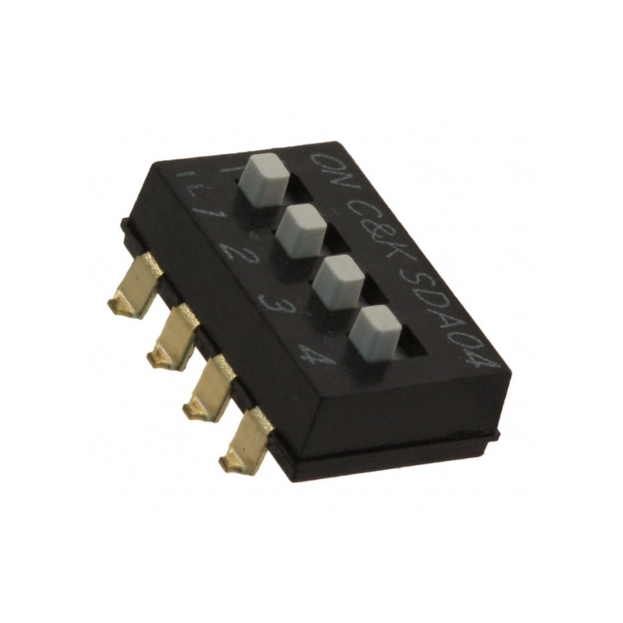 SDA04H1SBDR Tactile Switch 5V 100mA Black SMD,P=2.54mm